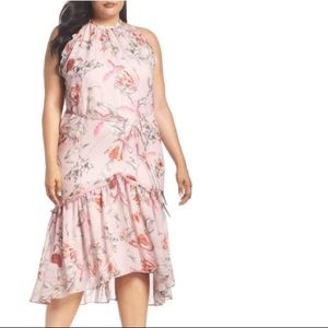 NEW Cooper St Pink Fontaine Floral Print Midi Dress Size 16